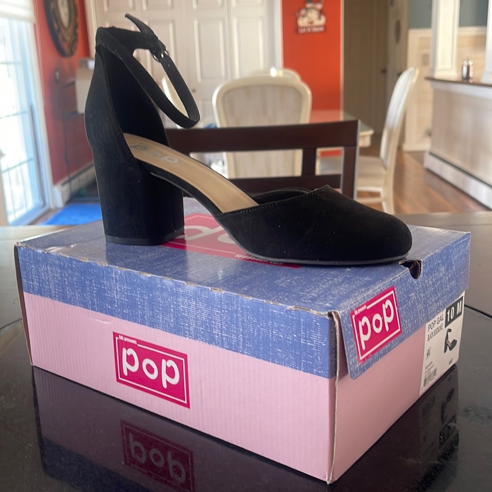 Pop Gal Black Suedelike Dress Shoe